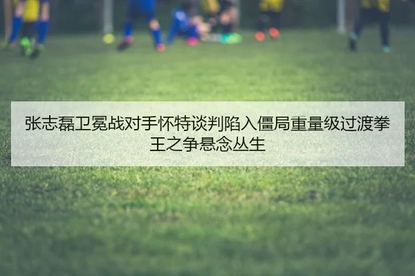 张志磊卫冕战对手怀特谈判陷入僵局重量级过渡拳王之争悬念丛生